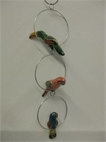 Hand Painted Ceramic Birds Hanging - 16" Tall