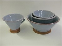 4pc Ceramic Design Group Bowl & Cup Set