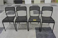 [S] ~ (Lot of 4) Metal & Plastic Stackable Chairs