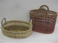 Pair Of Thick  Woven Baskets