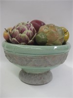 Ceramic Bowl w/ Faux Fruit
