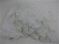 Lot Of Vintage White Doilies & Placemats