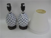 Pair 11" Ceramic Lamps