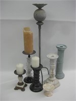 Miscellaneous Lot Of Candle Holders & Candles