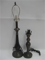 Two Metal Lamps - Tallest Is 28"