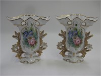 Pair Of 6.5" Tall Porcelain Vases - VA Portugal