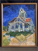 Oil/canvas repro of "Church at Auvers"