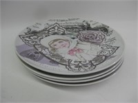 Set Of 4 Gloria Vanderbilt Fond Memories 8" Plates