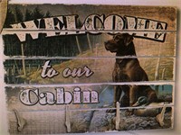 Welcome To Our Cabin Pallet Coat Rack  by Mia Lane
