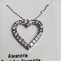 Sterling Silver Simulated Alexandrite Necklace