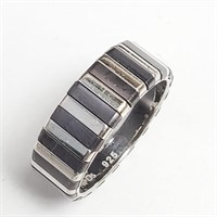 Sterling Silver Edgy Men's Ring