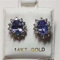 14K Tanzanite & Diamond(0.32ct) Earrings