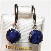 10\14K White Gold Sapphire Earrings