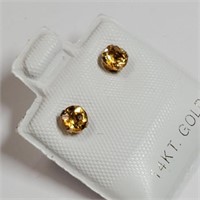 14K Yellow Gold  Citrine Earrings