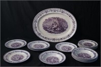 English  1870 portrait platter bowls and plates 19
