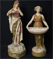 Two Royal Dux Austrian Art Nouveau statues