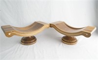 Inlaid mahogany table top pedestals/stand