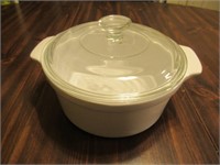 White Casserole Deep Dish with Lid