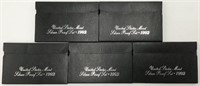 Lot of Five 1992 Silver Proof Sets.