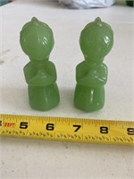 Green Glass Figurines