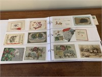 LARGE ALBUM FULL OF ANTIQUE POSTCARDS HOLIDAY