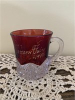 ELKHORN FAIR 1907 SOUVENIR RUBY GLASS