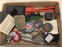 MISC LOT WITH CELLULOID MIRRORS/KEYS ETC