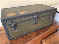 ANTIQUE TRUNK WITH KEY AMERICAN RED CROSS