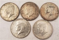 (5) 1966 Kennedy 1/2 Dollars, Higher Grade **