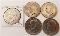 (5) 1976 Bicentennial Eisenhower Dollars**