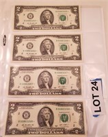 (4) Series of 2013 $2 Star Notes **