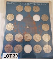 (16) Eisenhower Dollars in Display