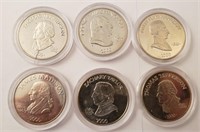(6) 2000 Presidential $5 Coins **