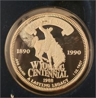1990 WY Centennial Silver Round, #3039