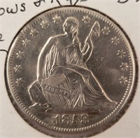 1853-O Liberty Seated 1/2 Dollar w/ Arrows & Rays
