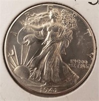 1941-P Walking Liberty 1/2 Dollar, Higher Grade