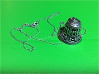 Sterling Silver Necklase with Silver Bell Pendant