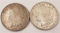 (2) 1887 Morgan Silver Dollars **