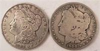 (2) 1900-O Silver Dollars **