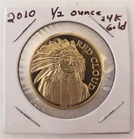 2010 1/2 Oz Gold-plated Red Cloud Coin