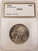 1925 Stone Mountain 1/2 Dollar, Graded PCI MS65