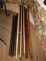 vintage wooden poles longest 4ft