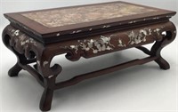 Chinese Rosewood and Marble Stand.