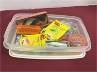Storage Container Filled with Lures & More