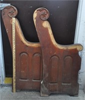 Vintage church pew ends - info