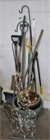 Lot of outdoor tools/gardening decor - info