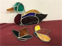 Stained Glass Duck & Butterflies