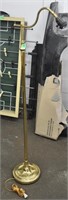 Brass coloured floor standing lamp, tested