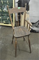 Vintage wood pressed back high chair
