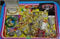 Vintage tray & vintage jewellery
